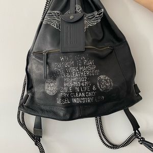 Black Diesel leather backpack